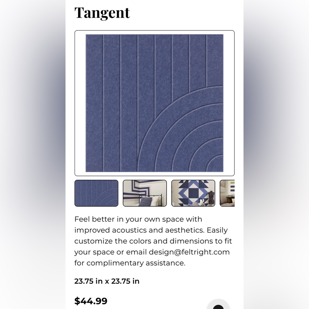 3 Feltright Tangent Wall Tiles in Indigo